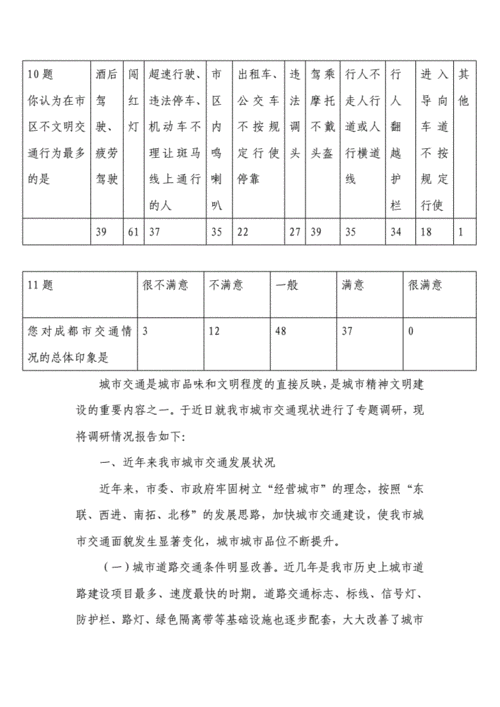 成都交通情况调查表-成都交通情况调查表模板