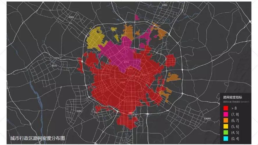 成都交通路网密度的空间特征-成都市路网密度